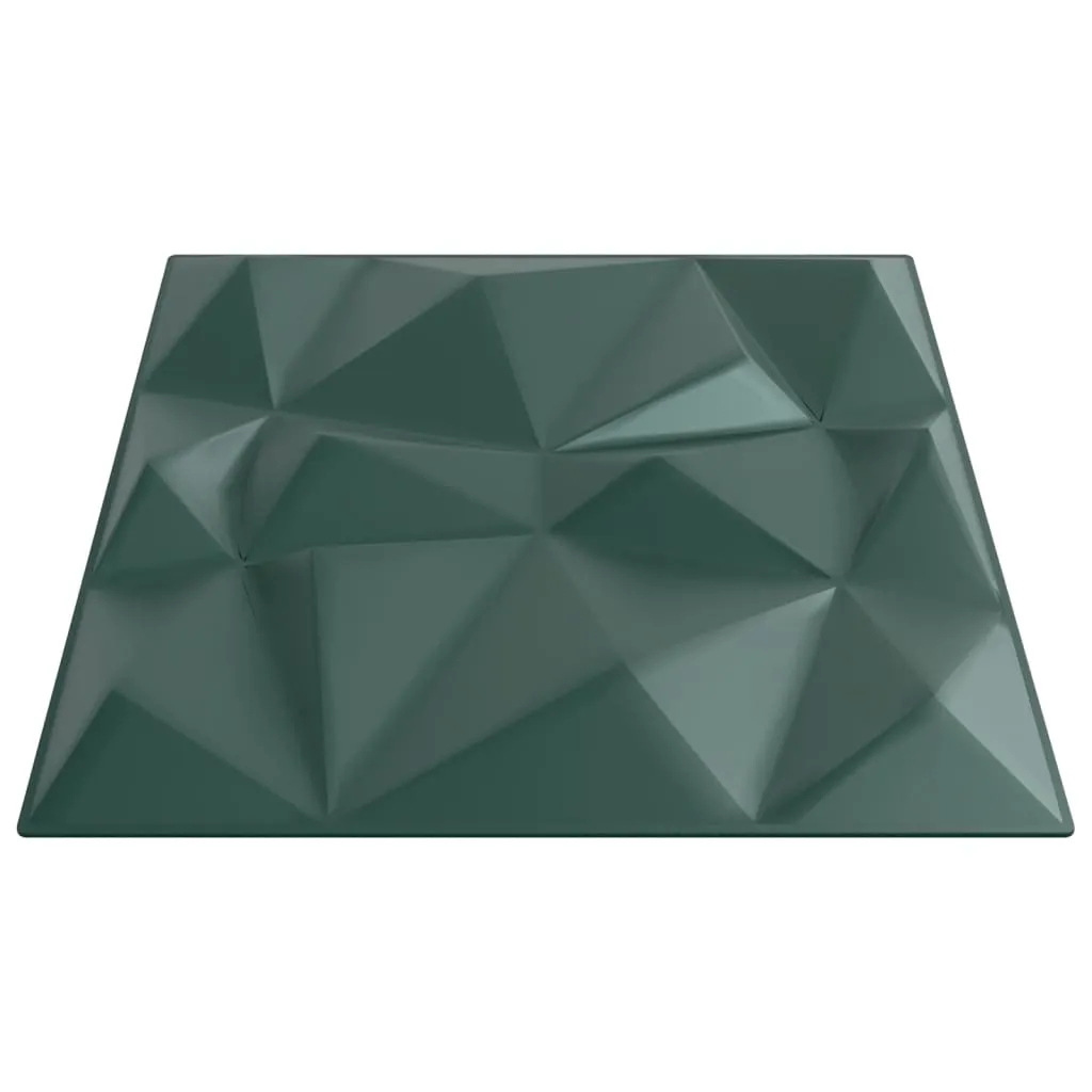 Wall Panels 12 pcs Green 50x50 cm XPS 3 m² Diamond