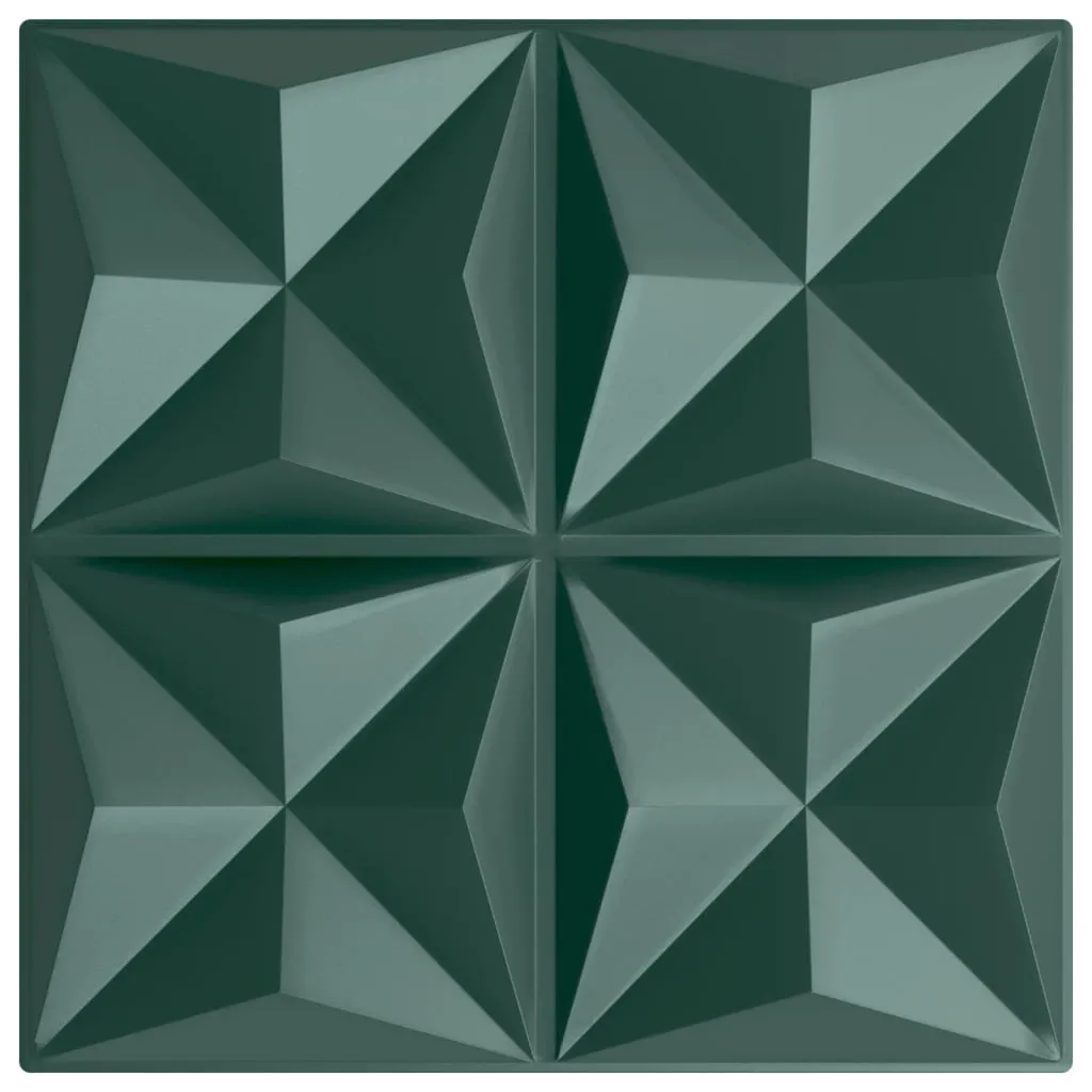 Wall Panels 24 pcs Green 50x50 cm XPS 6 m² Origami