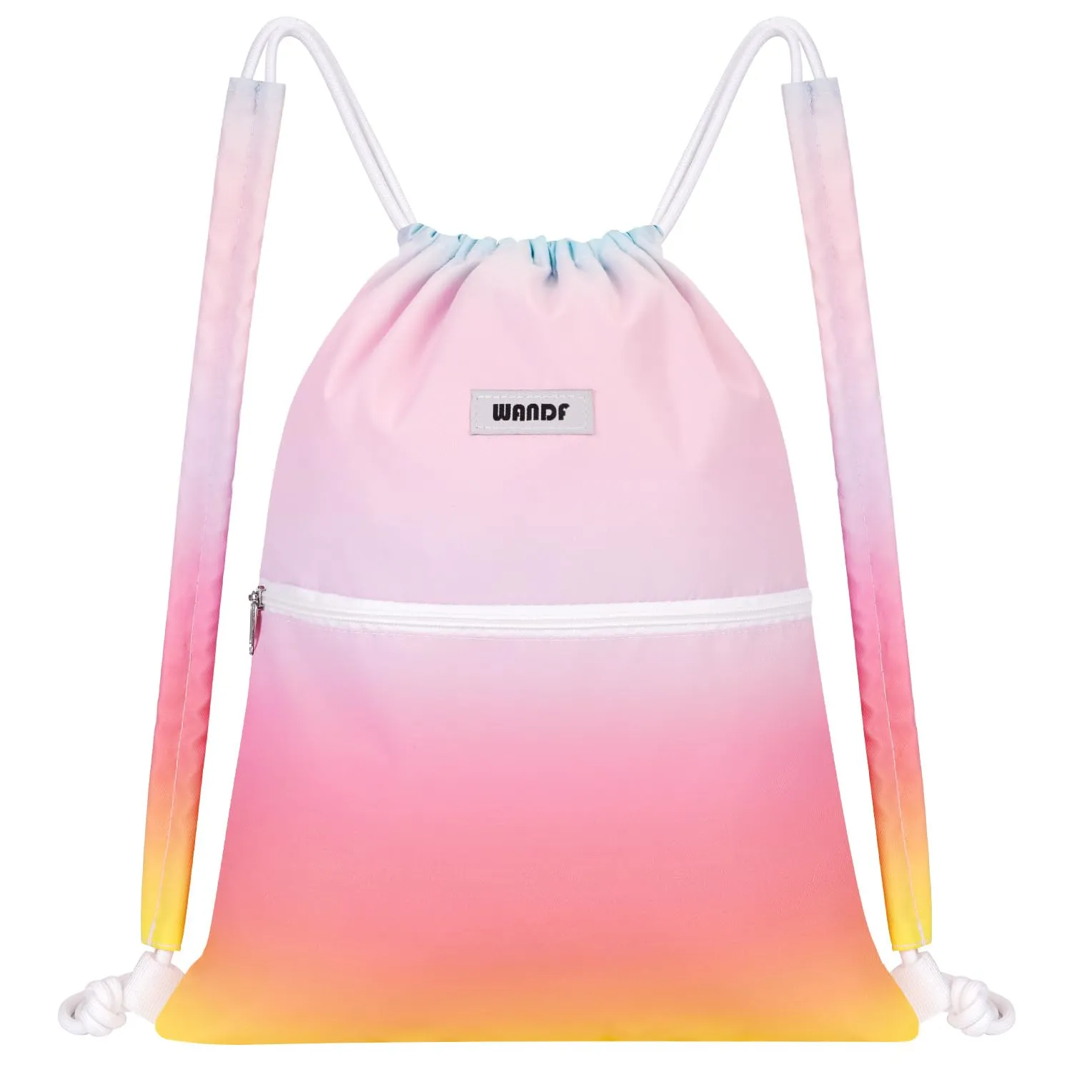 WANDF Sports Gym Drawstring Backpack with Shoulder Pads