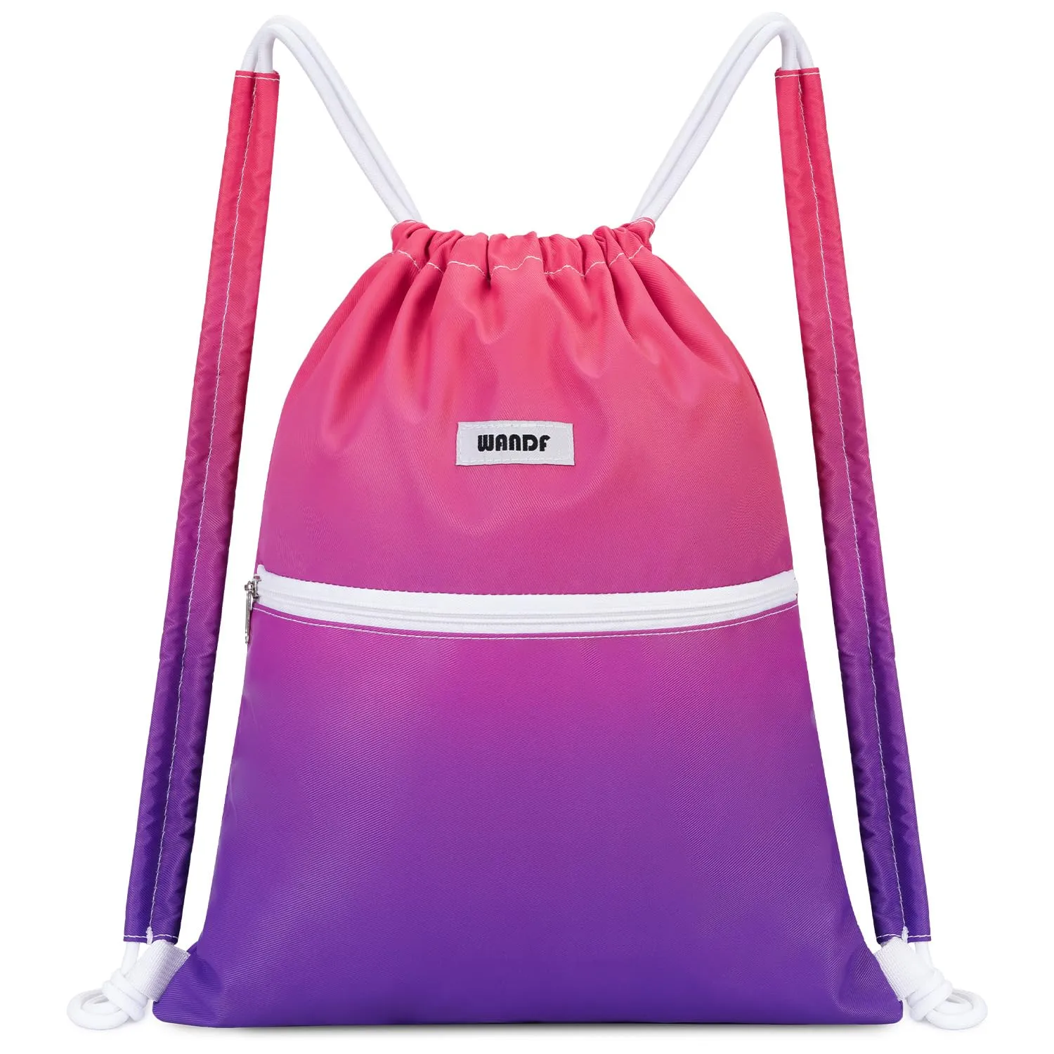 WANDF Sports Gym Drawstring Backpack with Shoulder Pads