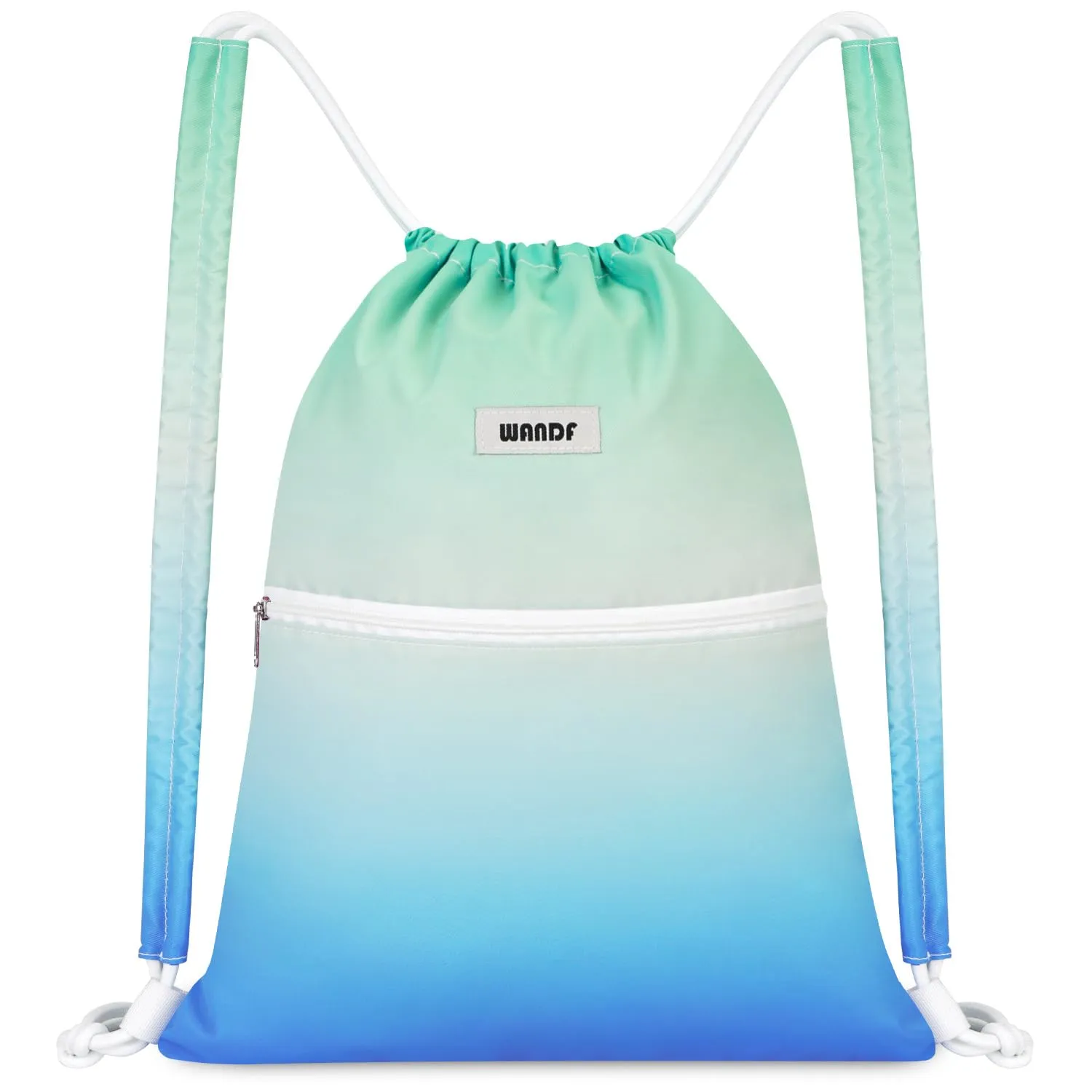 WANDF Sports Gym Drawstring Backpack with Shoulder Pads