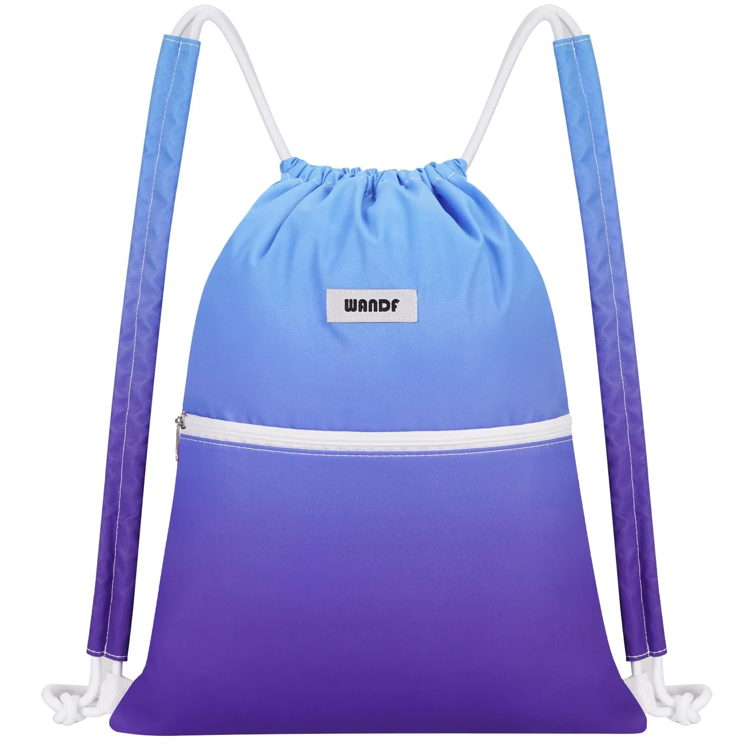 WANDF Sports Gym Drawstring Backpack with Shoulder Pads