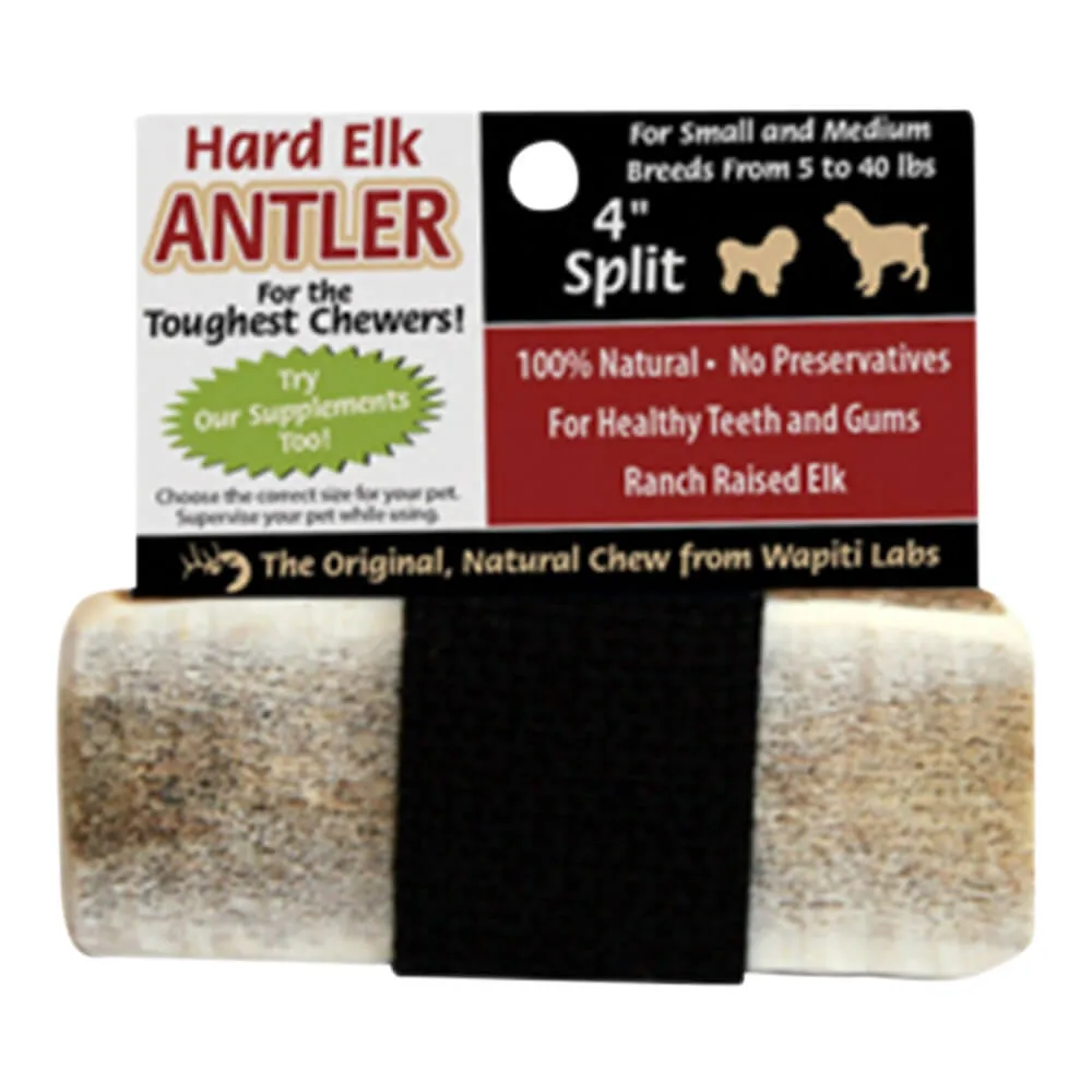 Wapiti Labs Elk Antler Dog Chews, 4",  Split