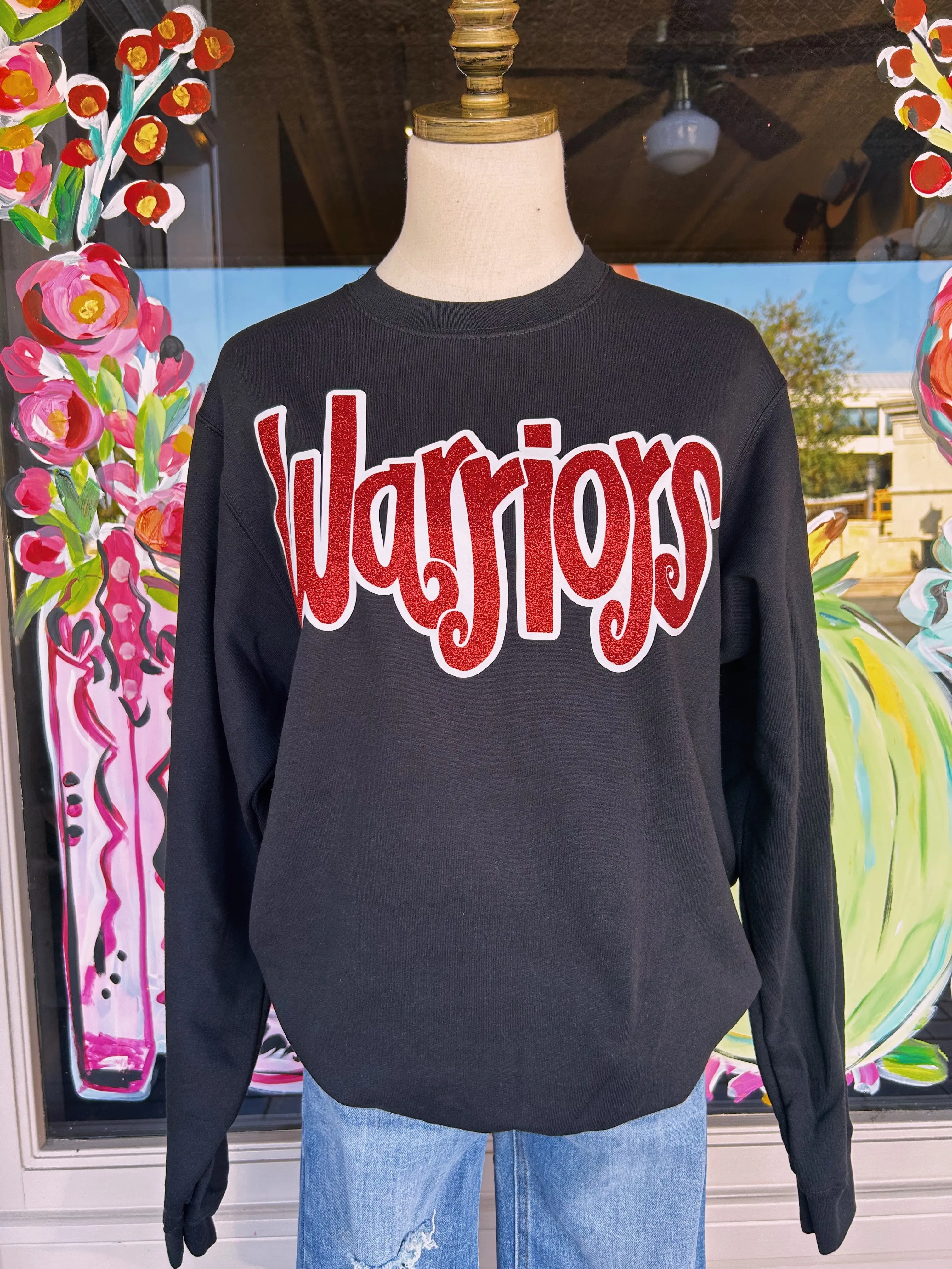 Warriors Glitter Sweatshirt-PLUS