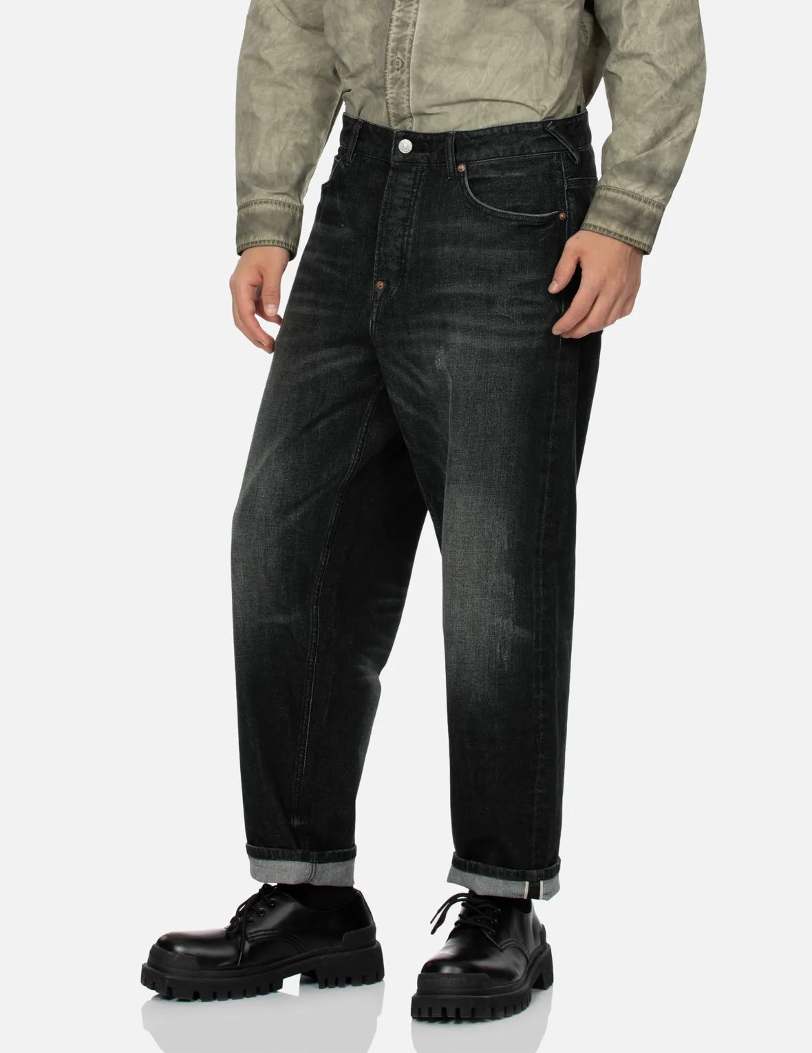 Washed Seagull Embroidery Fashion Fit Jeans