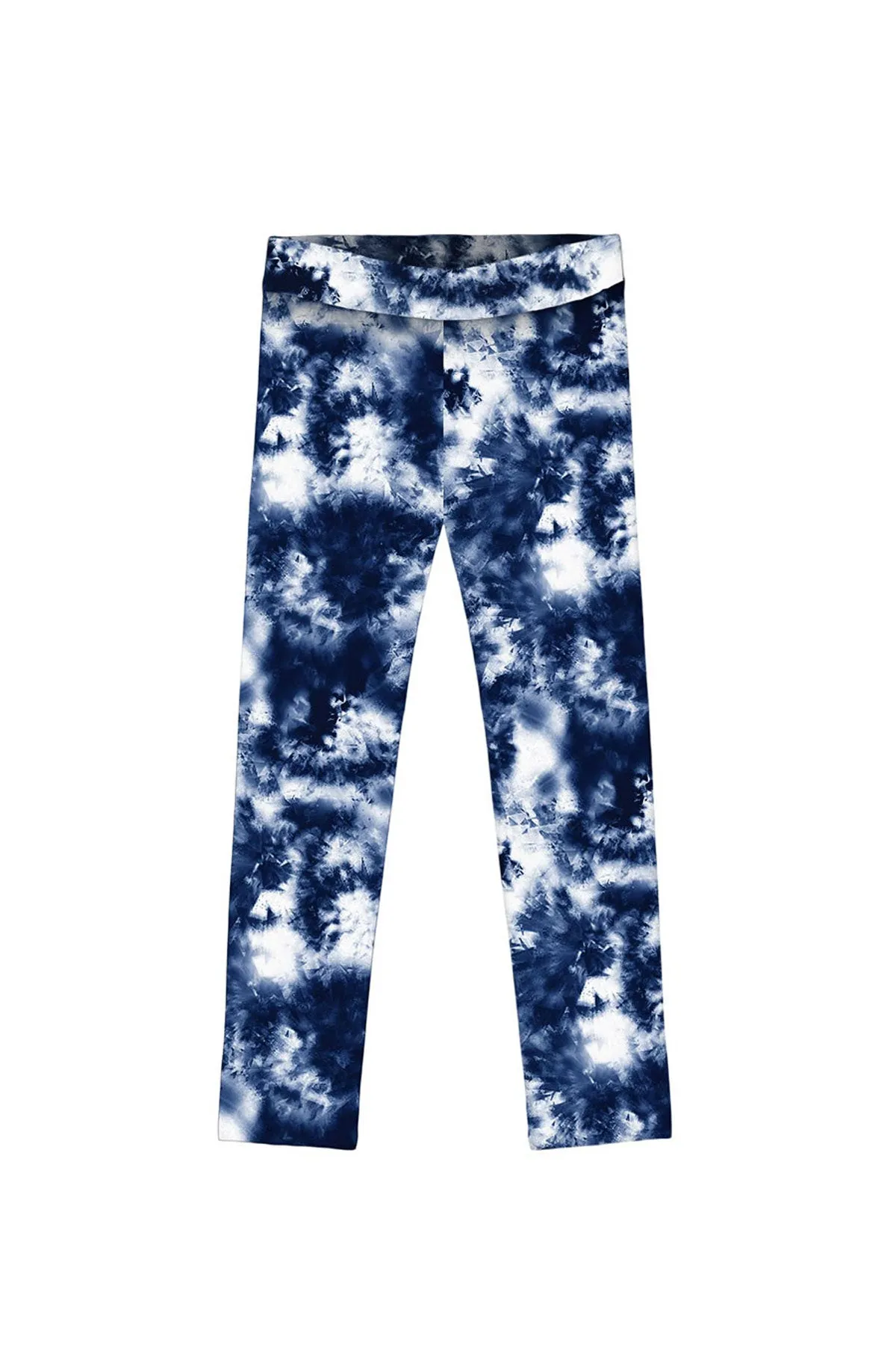 Waterfall Lucy Blue Cute Tie Dye Printed Stretch Leggings - Kids