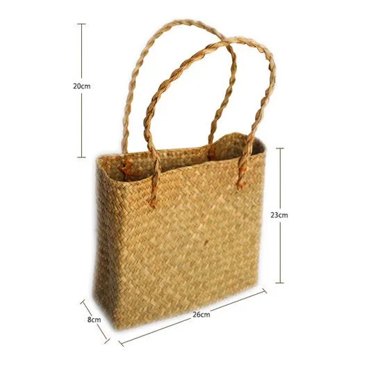 Watergrass Woven Handbag - Women's Retro Simple Beach Summer Straw Bag - Bohemian Tote Bag - Woman's Vacation Purse Wedding Christmas Gifts