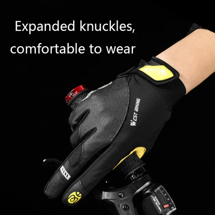 WEST BIKING YP0211209 Bicycle Gloves Shock Absorber Anti-Slip Touch Screen Glove, Size: L(Black)