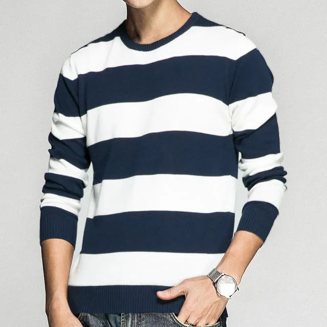 West Louis™ Casual Striped Autumn Pullover