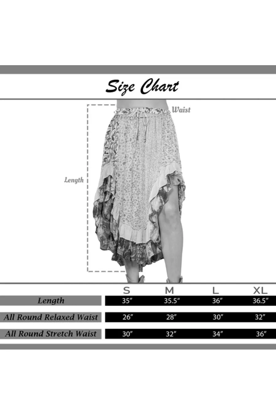 Western Boho Midi Skirt