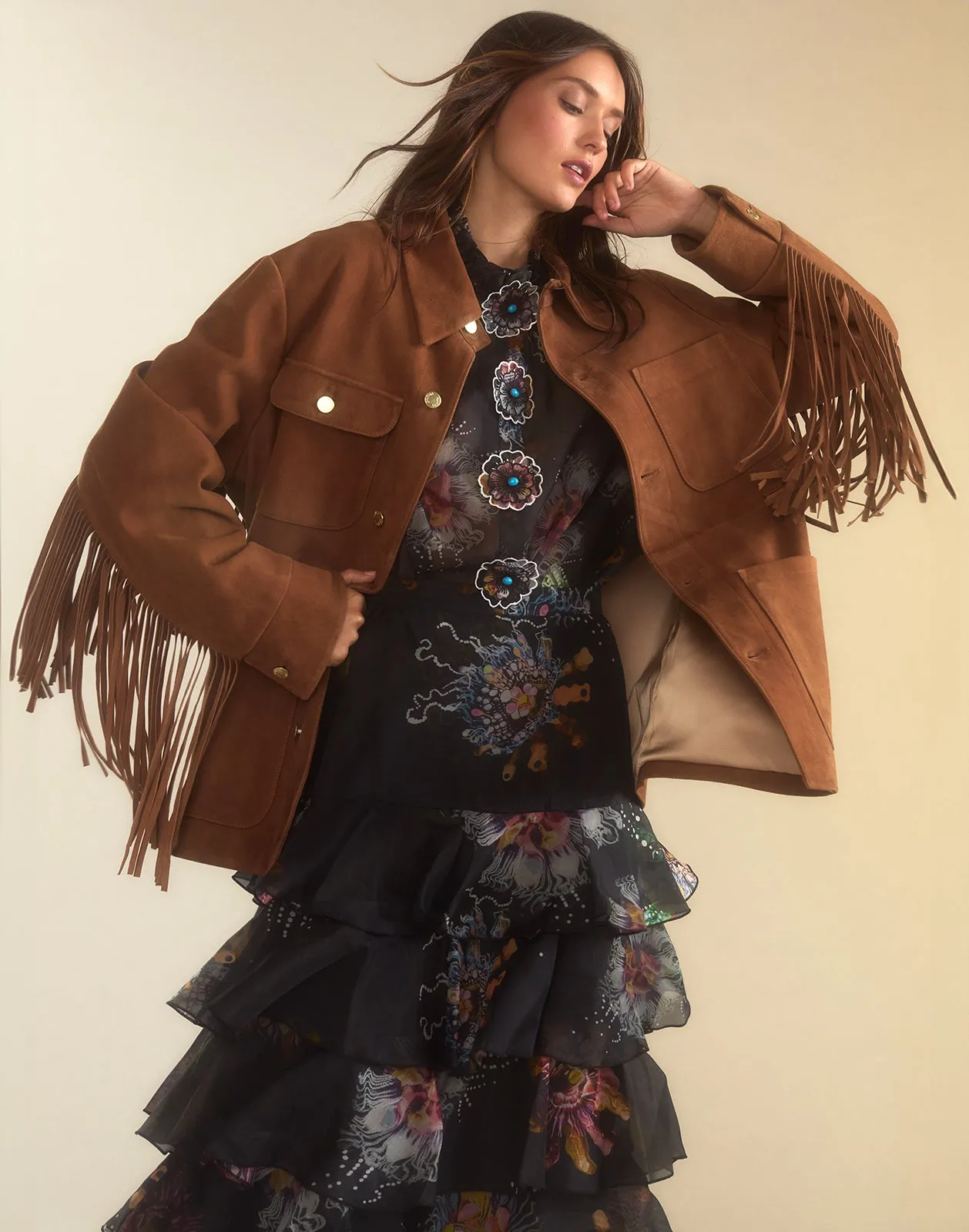 Westward Fringe Suede Jacket