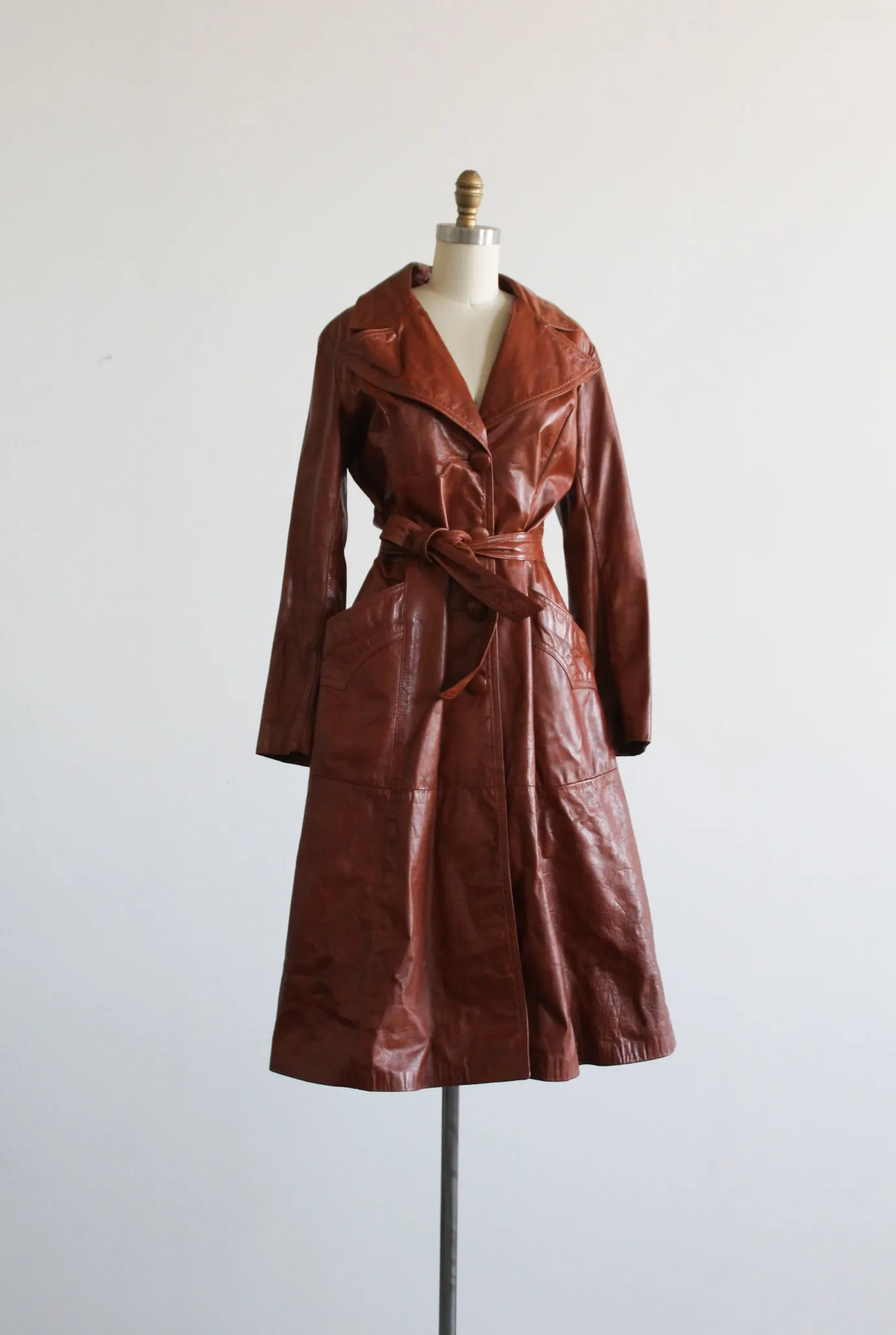 whiskey leather trench