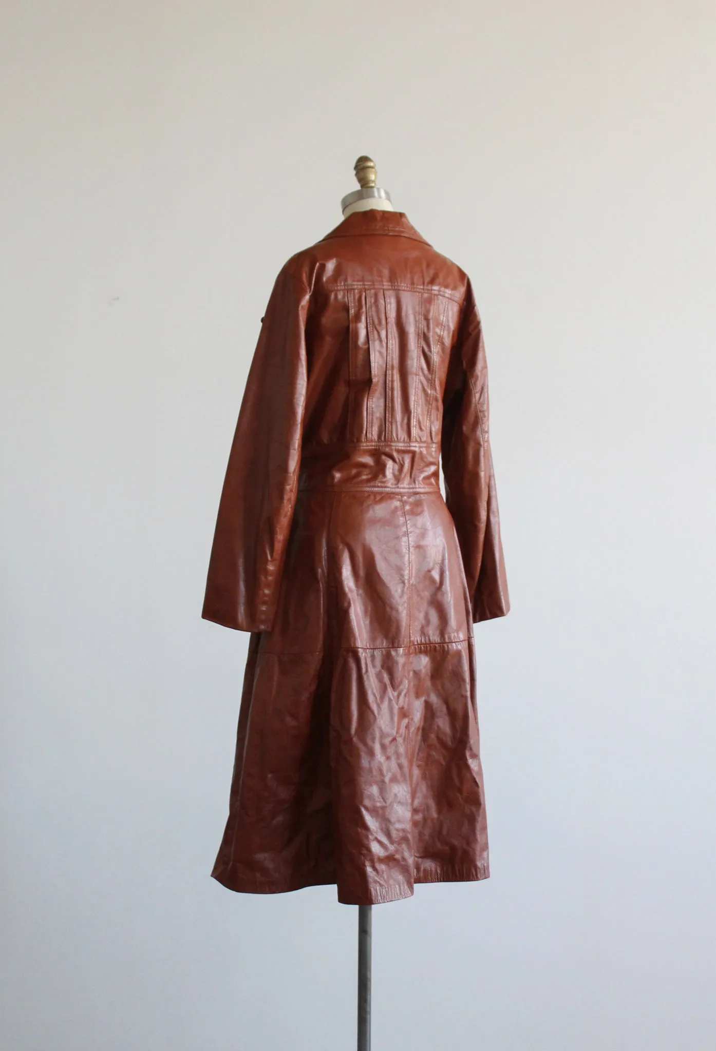 whiskey leather trench