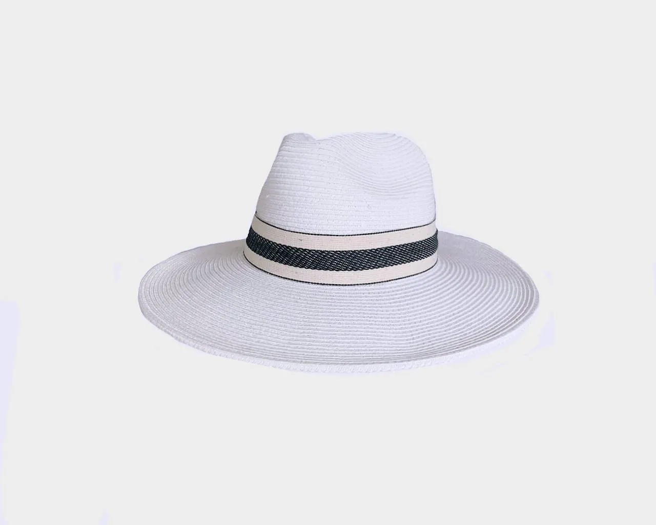 White and Off White Nautical Style Sun Hat - The St. Barth