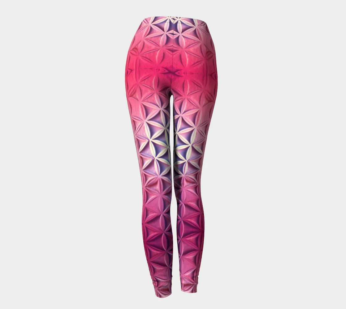 WHITE AND PINK PETALS LEGGINGS | ACIDMATH AI