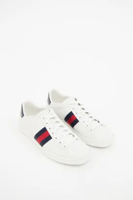 White Blue Red Leather Ace Sneaker