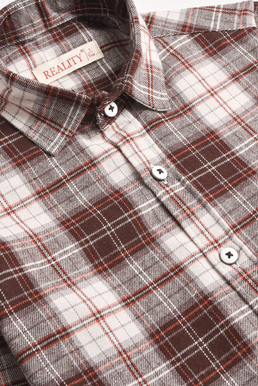 White Checked Flannel Casual Shirt