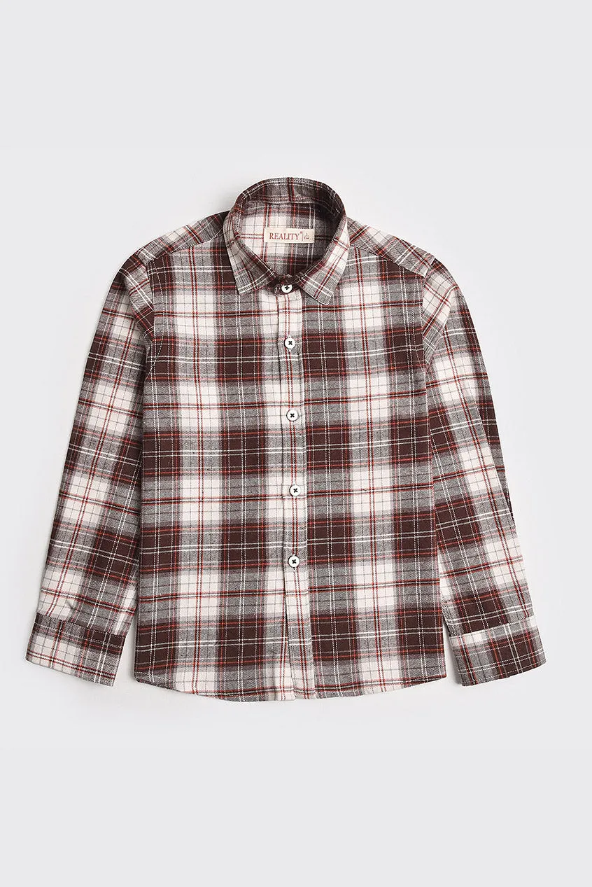 White Checked Flannel Casual Shirt