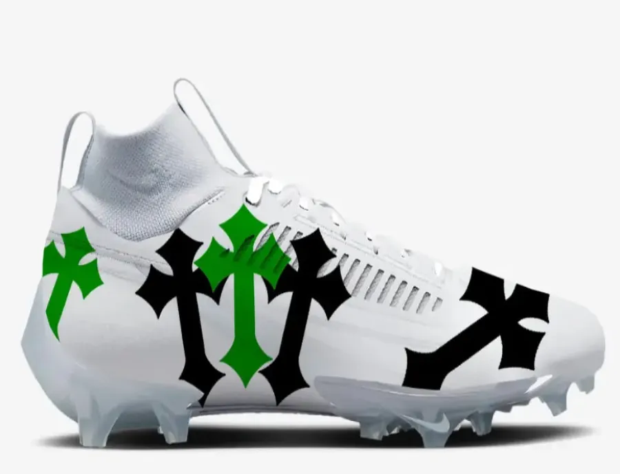 White Chrome Hearts Football Cleats