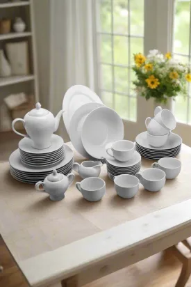 White Dinner Set (47 Piece)