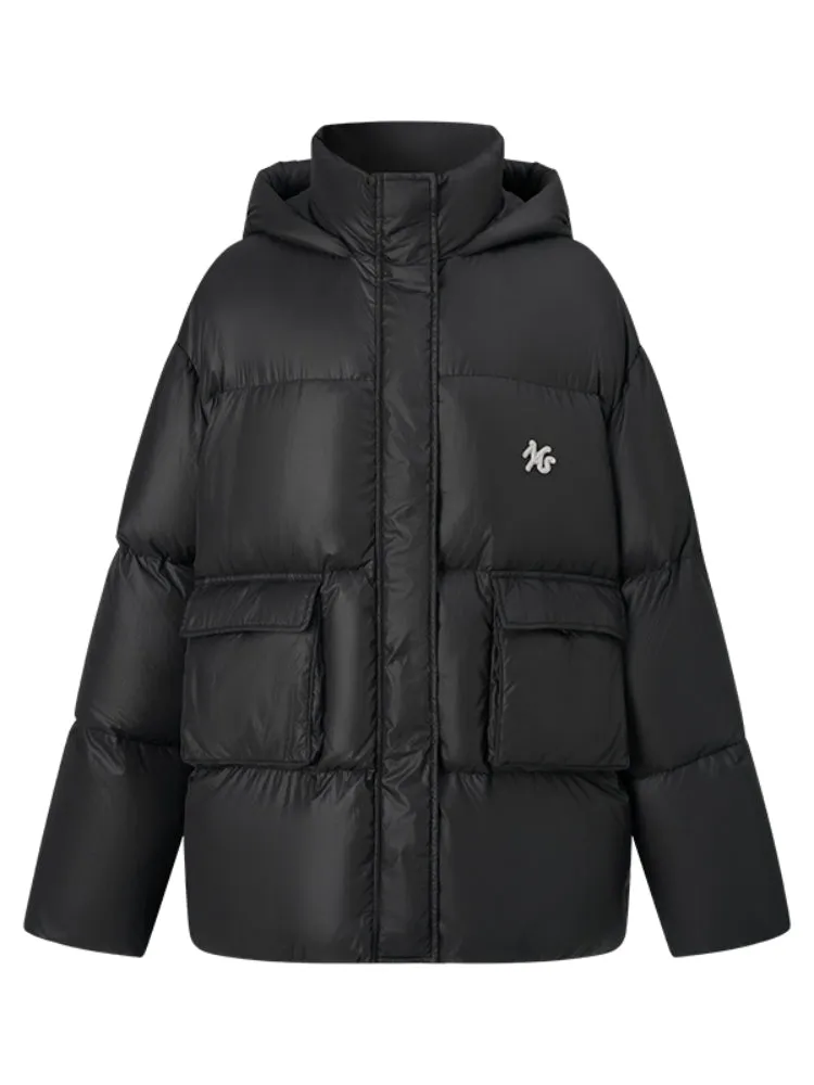 White Duck Down Hooded Jacket