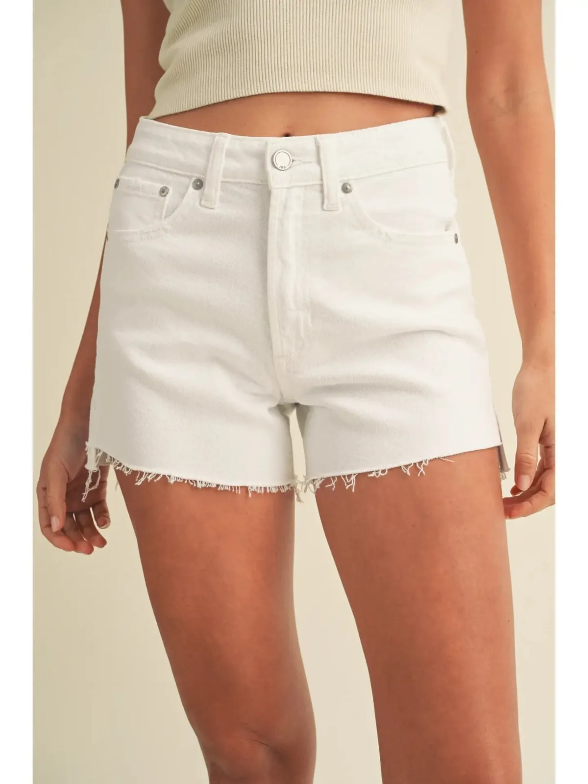 White High Rise Vintage Shorts