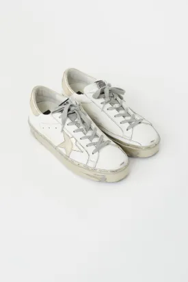 White Leather Hi Star Platform Sneaker