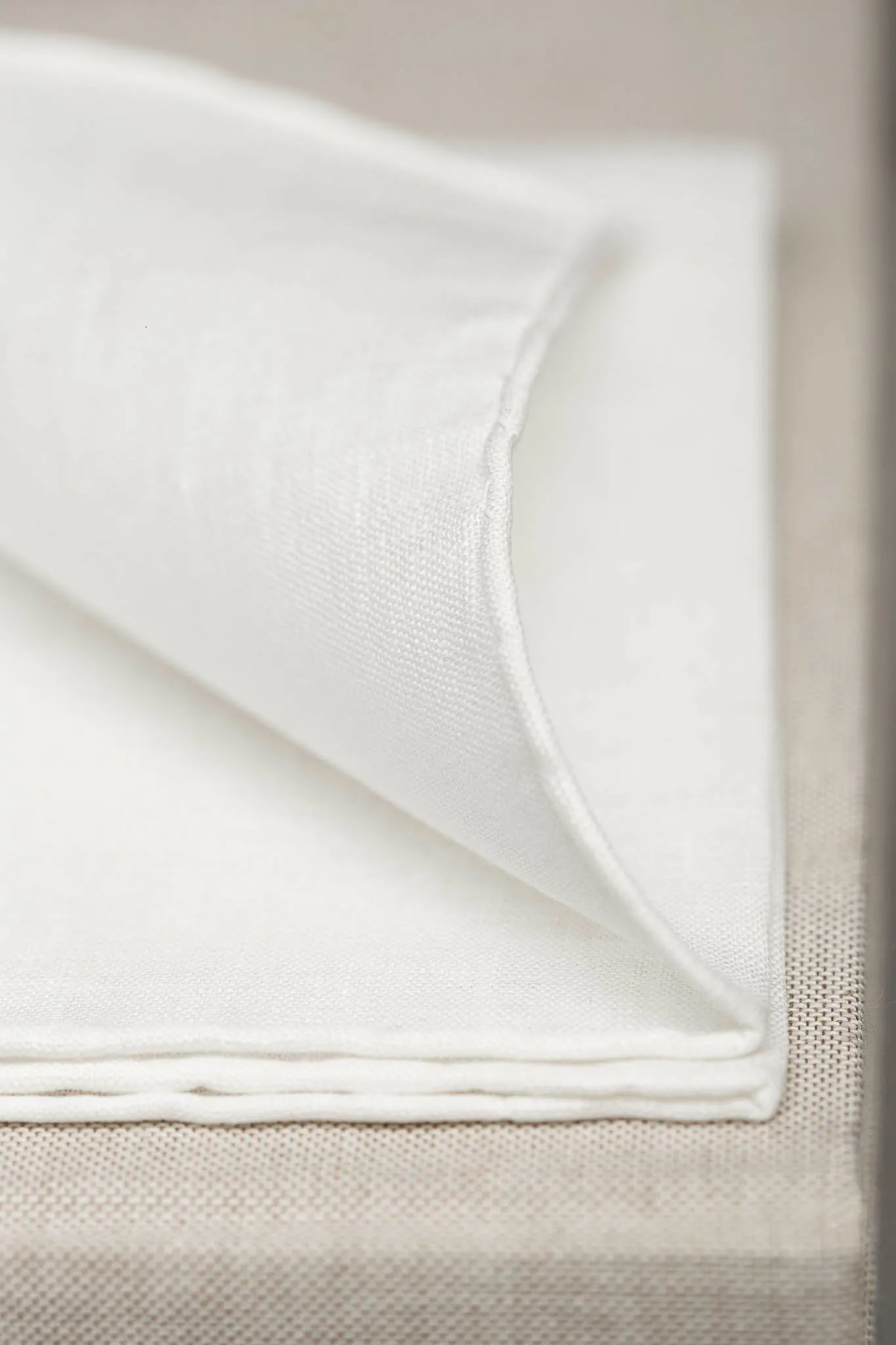 WHITE LINEN POCKET SQUARE - Made in Italy