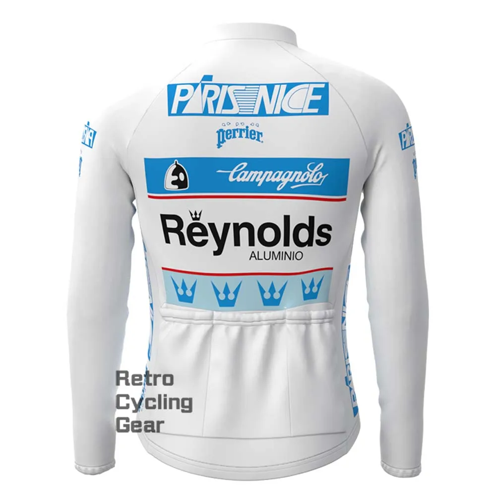 white Reynolds Retro Long Sleeve Cycling Kits