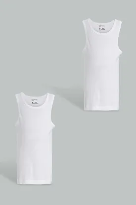 White Sleeveless Vests (2-Pack)