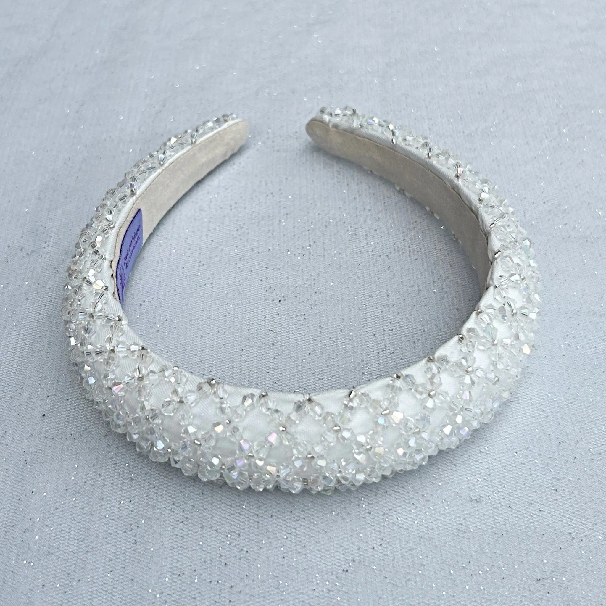 White Sparkly Headband Beaded Headband