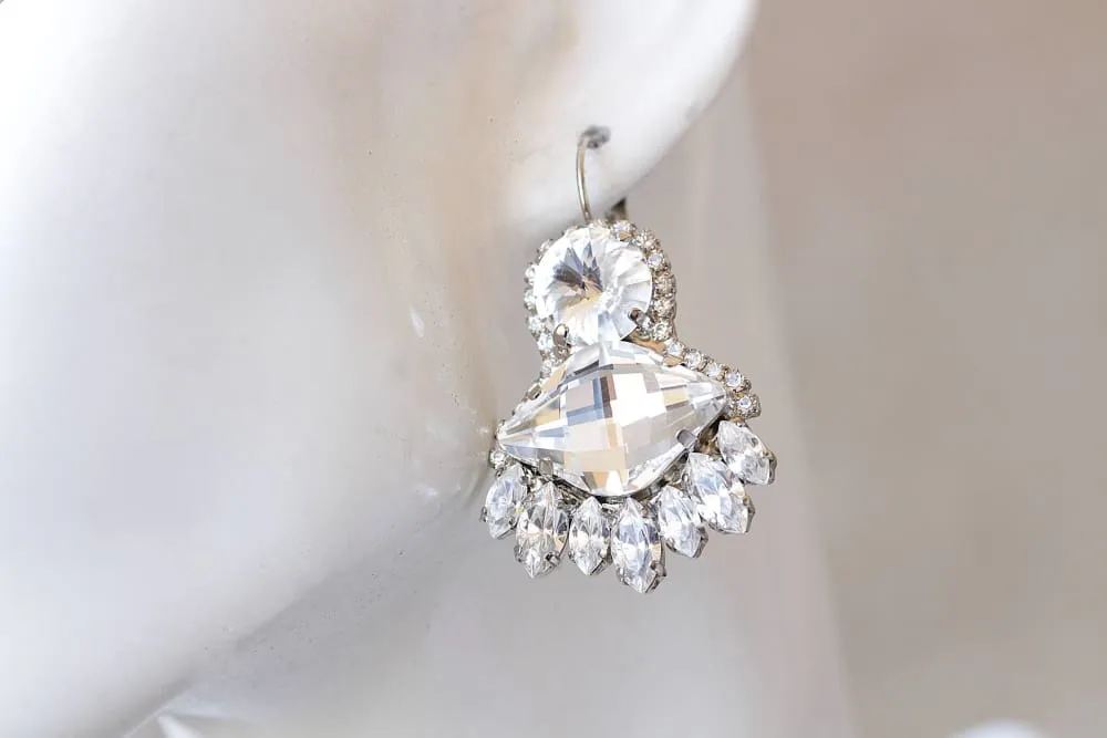 WHITE WEDDING EARRINGS