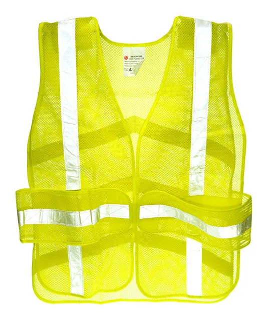 Wholesale Bulk Lot Case of 50 Reflective Emergency Night Lime Green Safety Vests