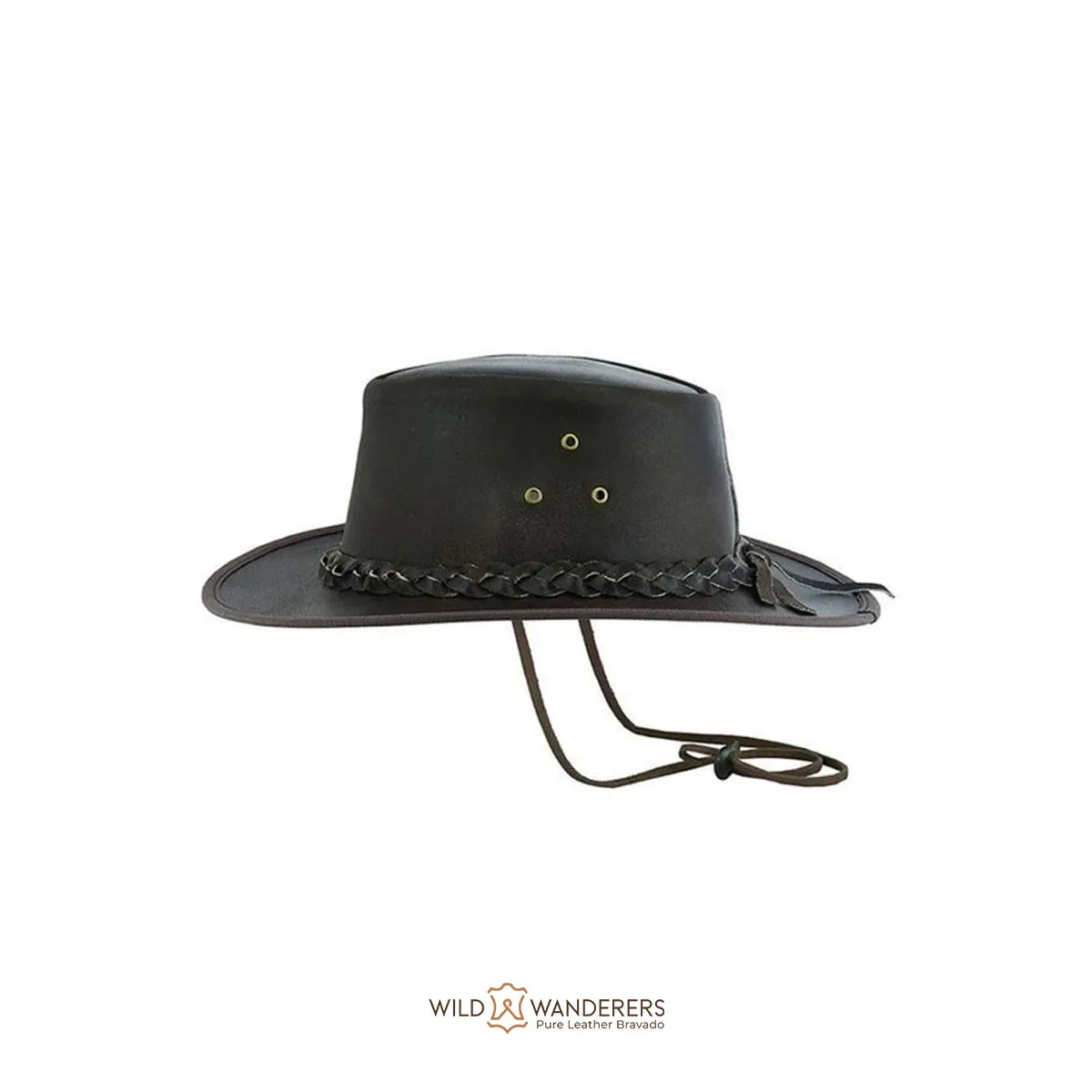 Wide Brim Leather Hat