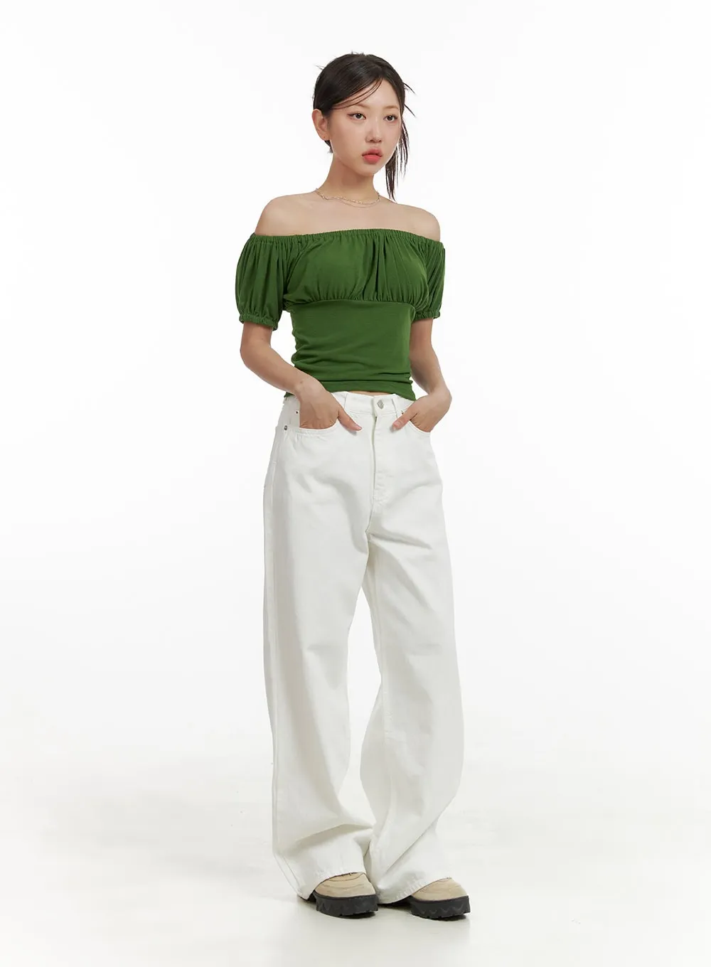 Wide Leg Cotton Trousers CU404