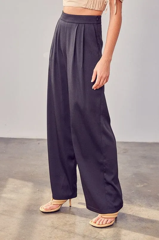 Wide Leg Pants - Black