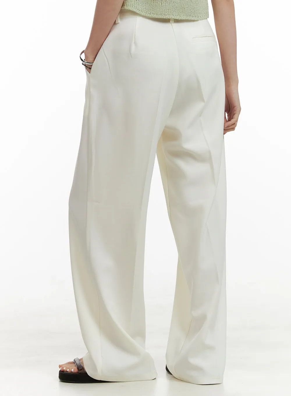 Wide Leg Tailored Trousers OU411