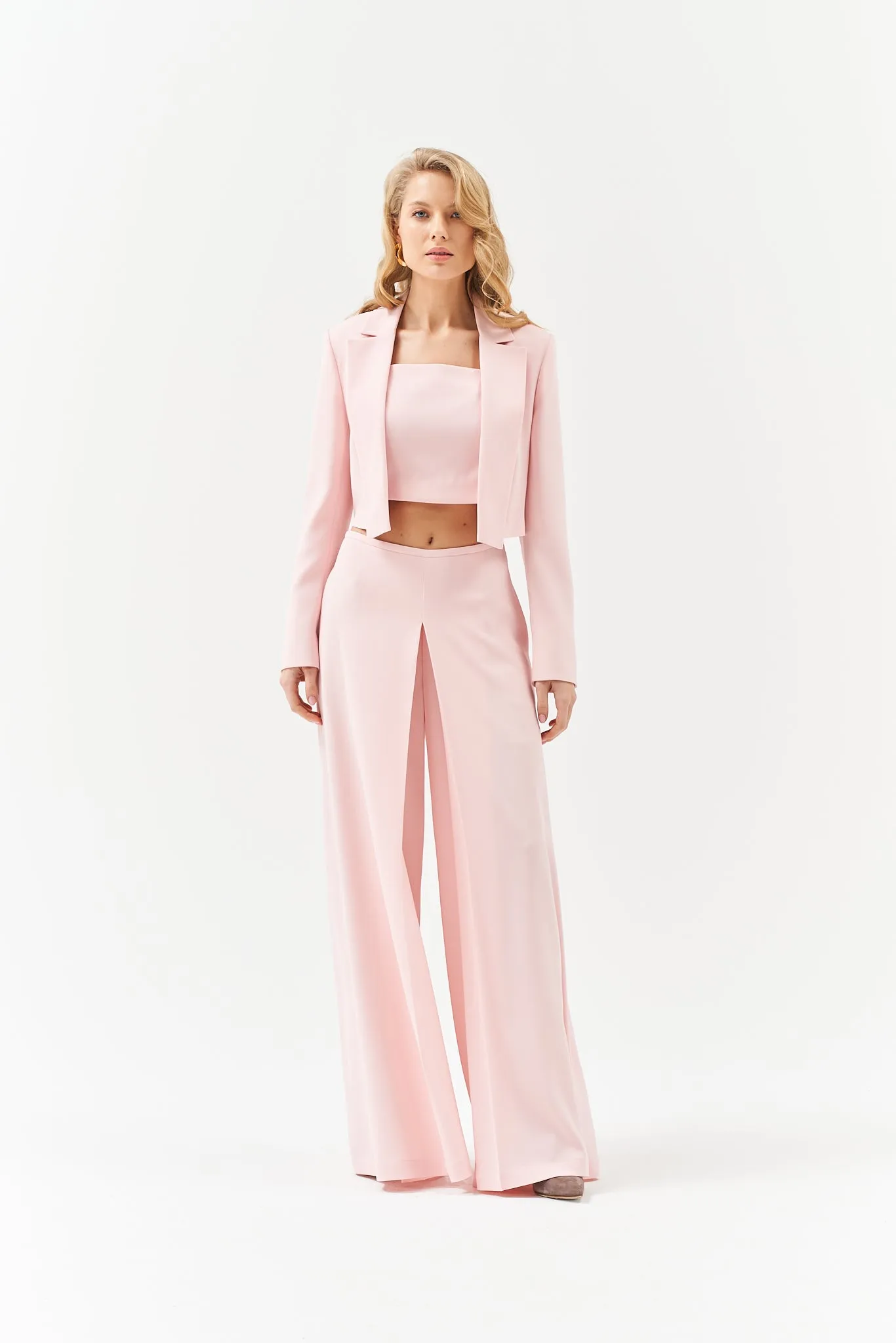 WIDE TROUSERS IN PEACH