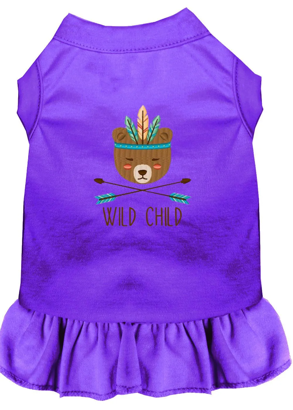 Wild Child Embroidered Dog Dress Purple 4x (22)