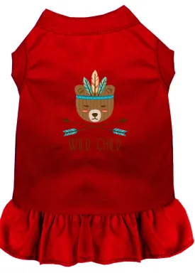 Wild Child Embroidered Dog Dress Red Sm (10)