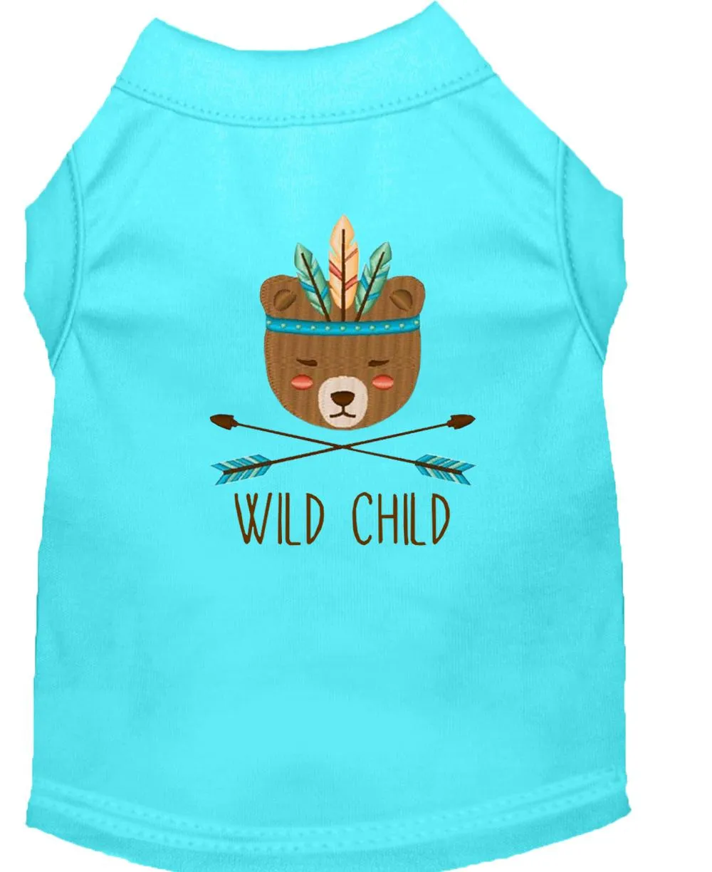 Wild Child Embroidered Dog Shirt Aqua Med (12)