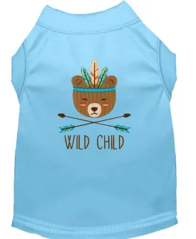 Wild Child Embroidered Dog Shirt Baby Blue Lg (14)