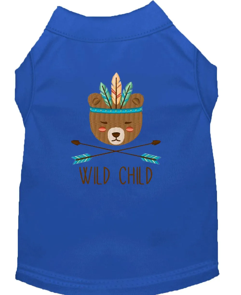 Wild Child Embroidered Dog Shirt Blue Xxl (18)