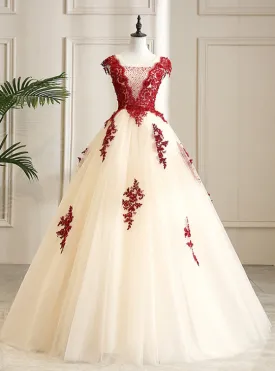 Will Be Available For Purchase Chamapgne Ball Gown Tulle Appliques Beading Crystal Quinceanera Dress