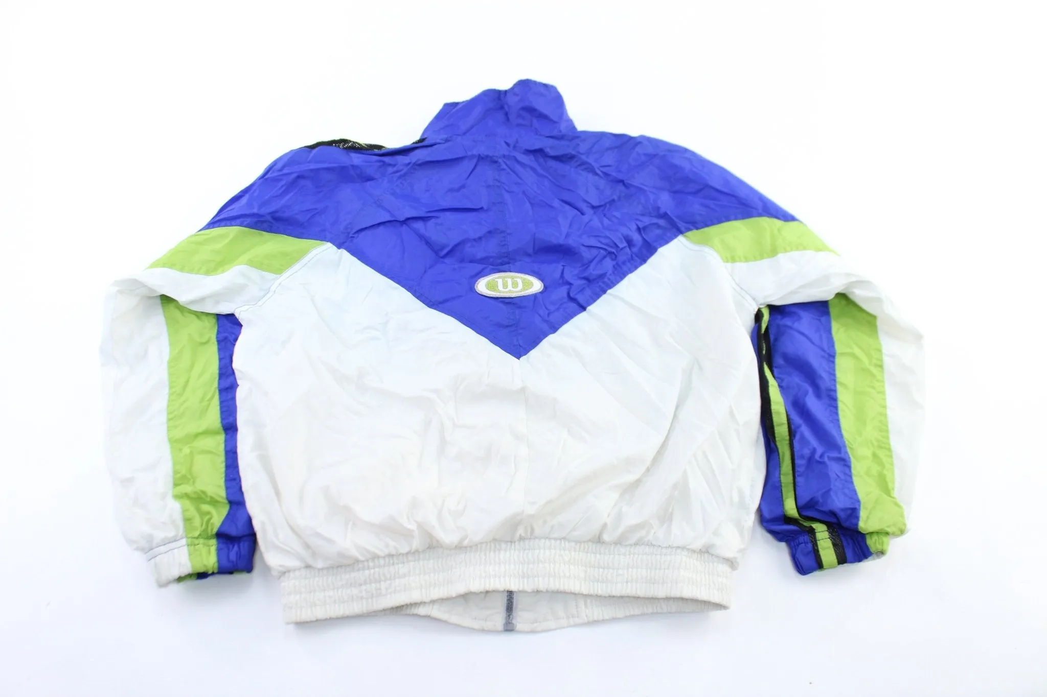 Wilson Embroidered Logo White, Blue, & Green Zip Up Jacket