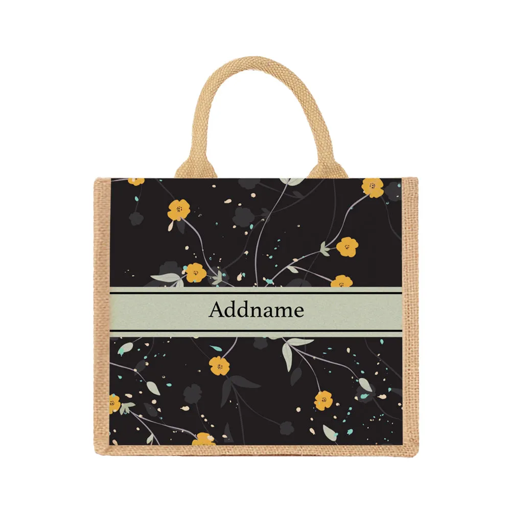 Windflower Jute Tote Bag