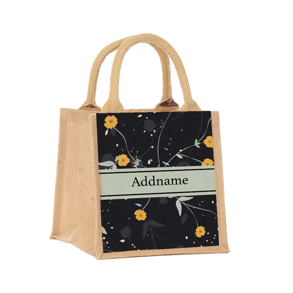 Windflower Jute Tote Bag