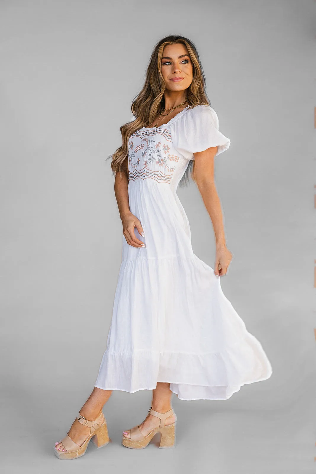 Windswept Dreams Embroidered Maxi Dress