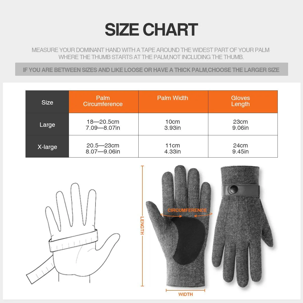 Winter Knit Gloves Warm Wool Windproof Touchscreen Anti-Slip Thermal Cashmere Fleece Lining Gloves