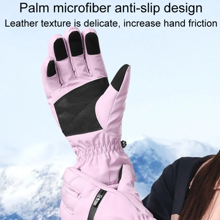 Winter Padded Ski Finger Gloves Outdoor Windproof Warm Sports Gloves, Size: XS(Black)